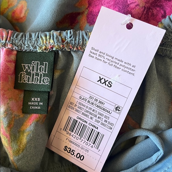 Wild Fable XXS Flounce Sleeve Maxi Empire Waist Dress - NWT - Picture 4 of 4